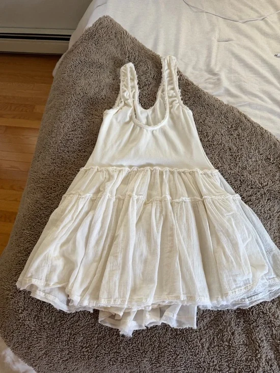 Free People White Tiered Ruffle Sundress - Picture 2 of 2